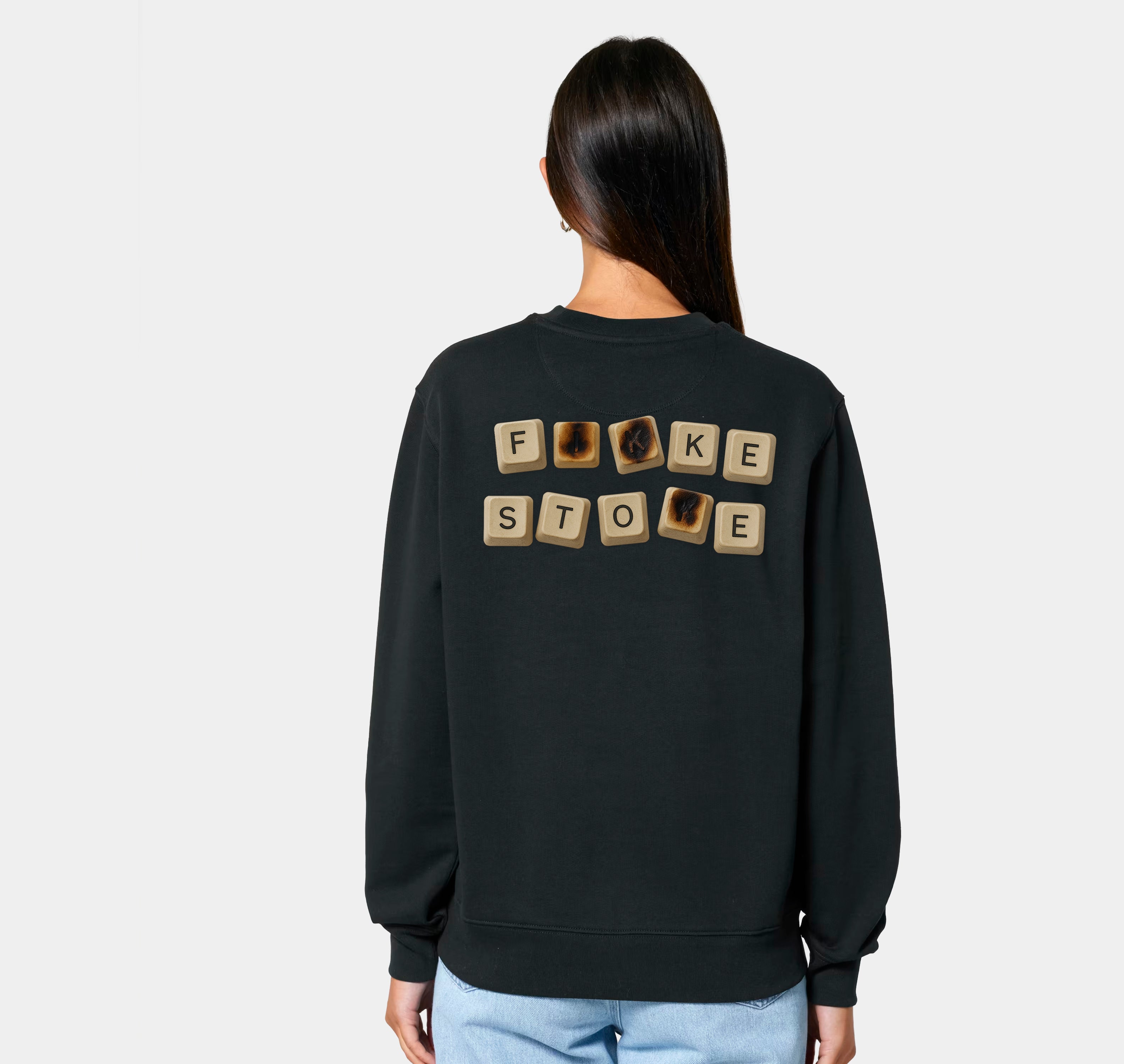 Fikkende toetsen sweater - Verwassen zwart