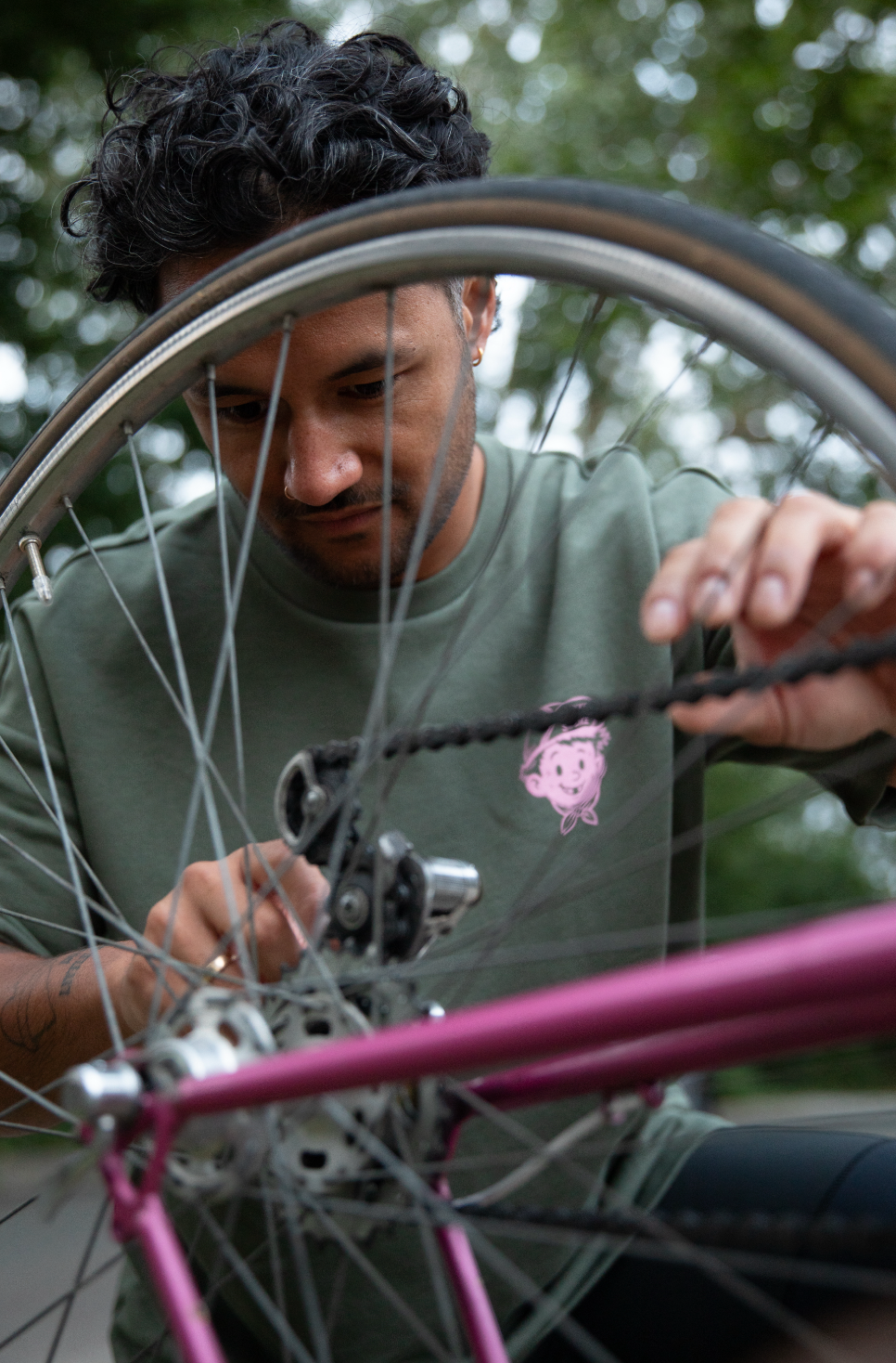 Fikke Stoke Cycling Club - Groen/Roze