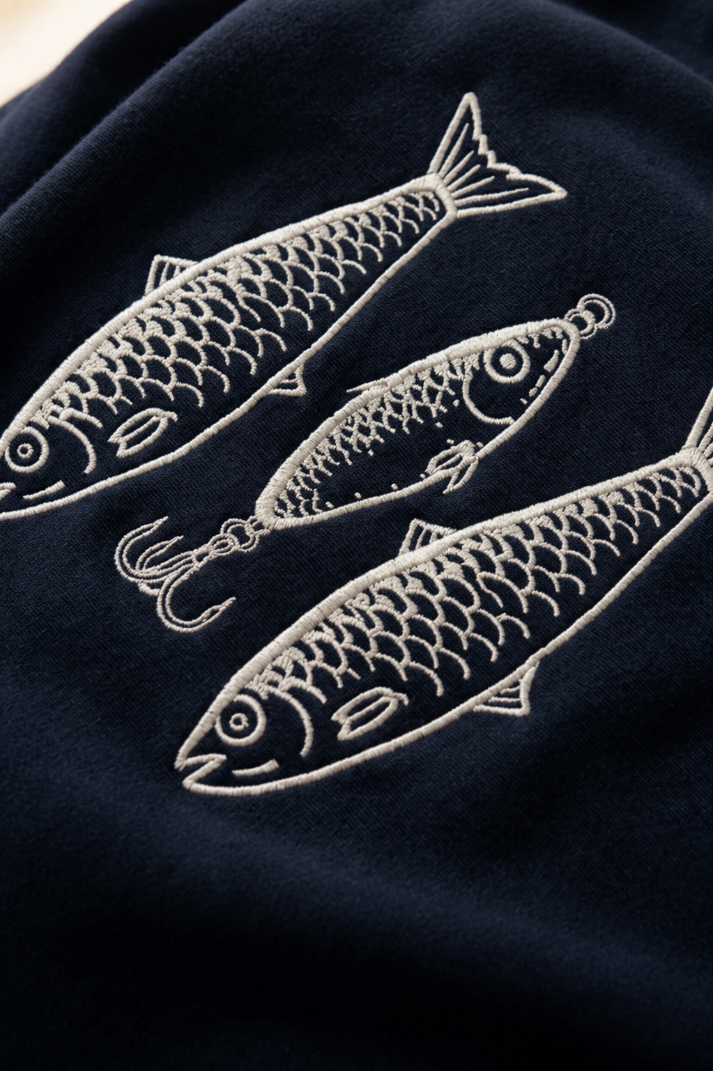 Vissen - sweater navy/ivoor