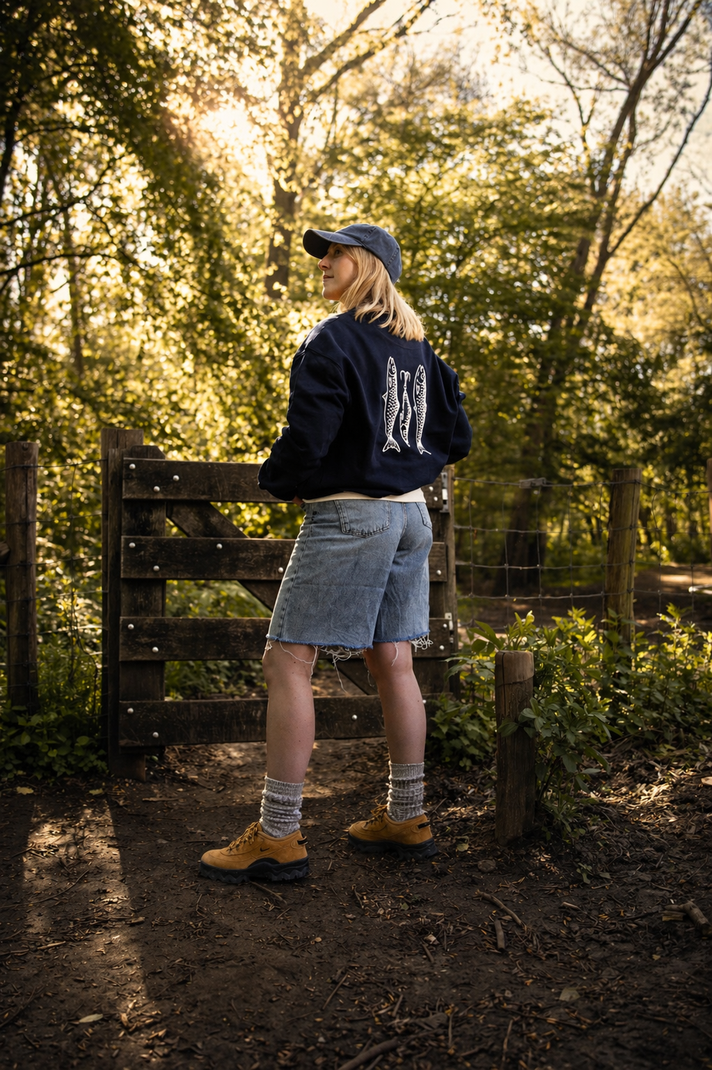 Vissen - sweater navy/ivoor