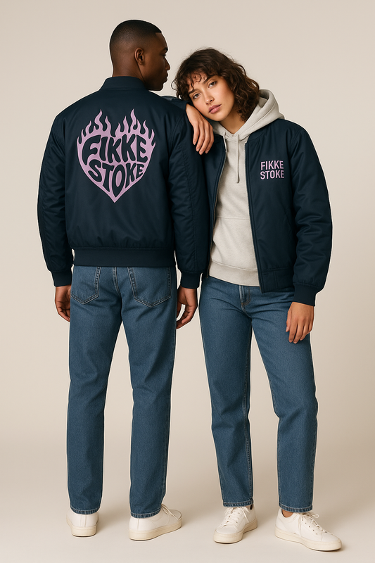 Bomber jack Navy - Brandend hart lila