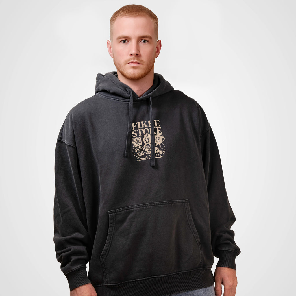 Lunch buddies Hoodie - Verwassen Zwart