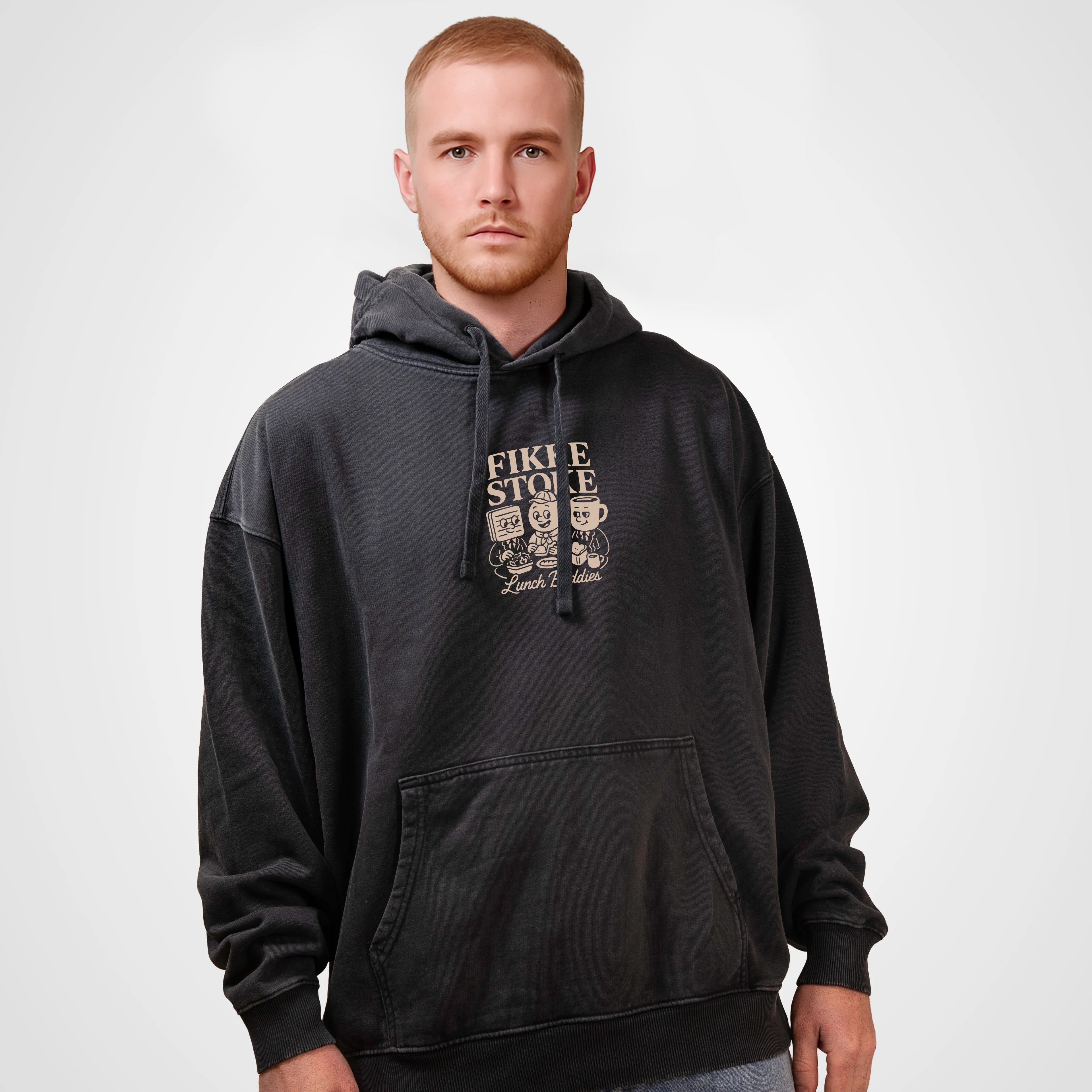 Lunch buddies Hoodie - Verwassen Zwart