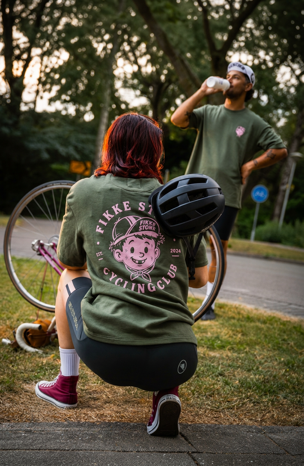 Fikke Stoke Cycling Club - Groen/Roze