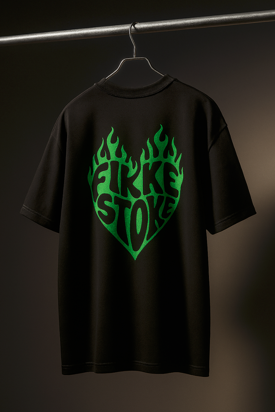 Brandend Hart -  Shirt zwart