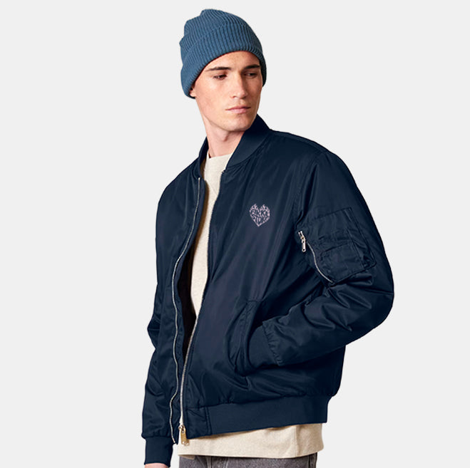 Bomber jack Navy - Brandend hart lila