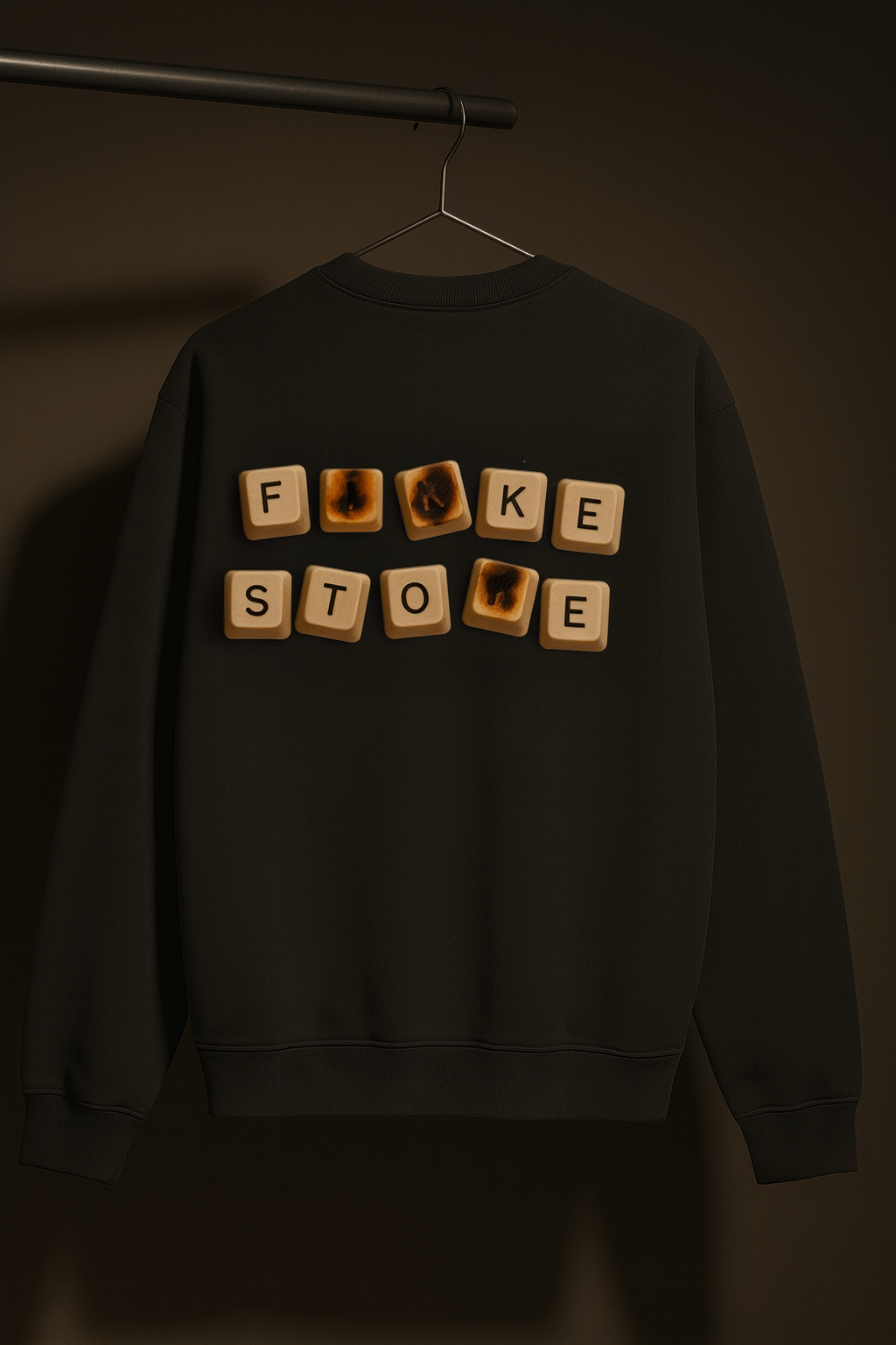 Fikkende toetsen sweater - Verwassen zwart