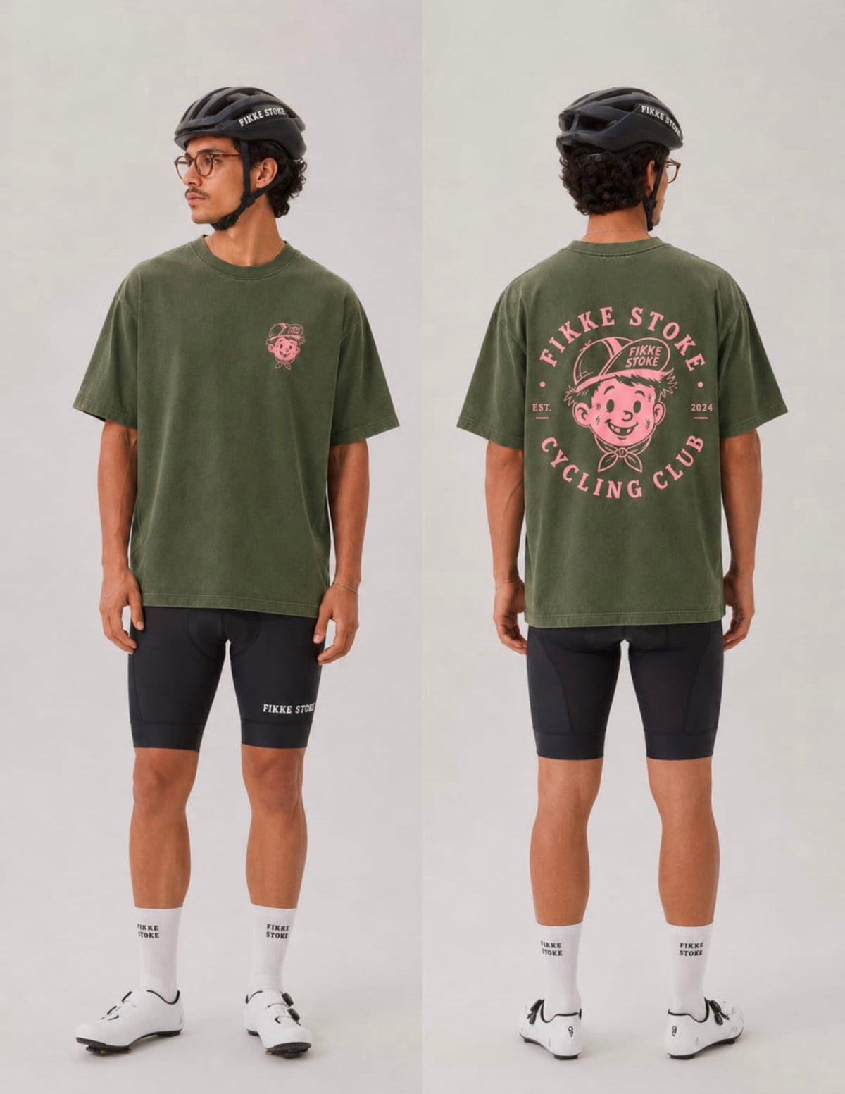 Fikke Stoke Cycling Club - Groen/Roze