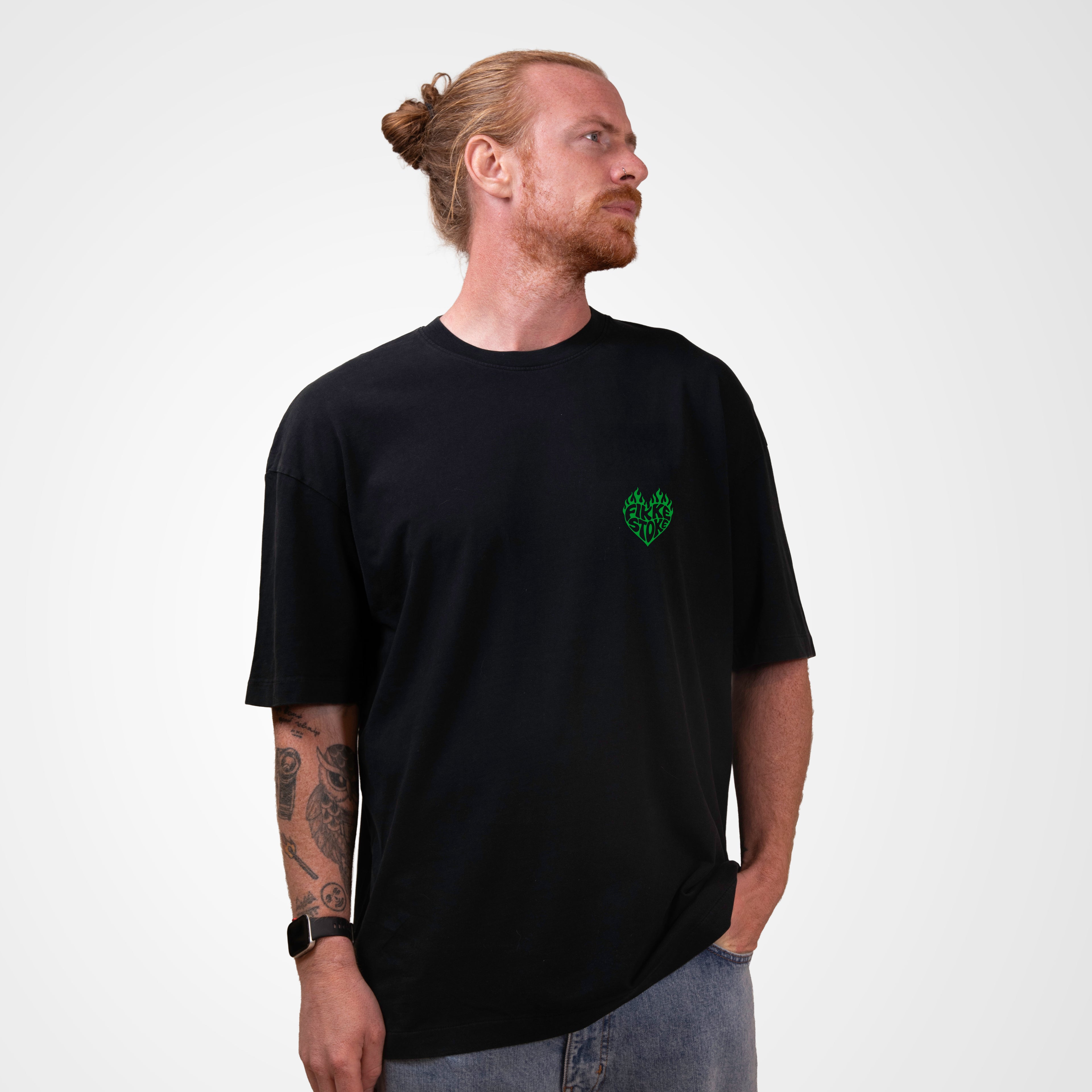 Brandend Hart -  Shirt zwart