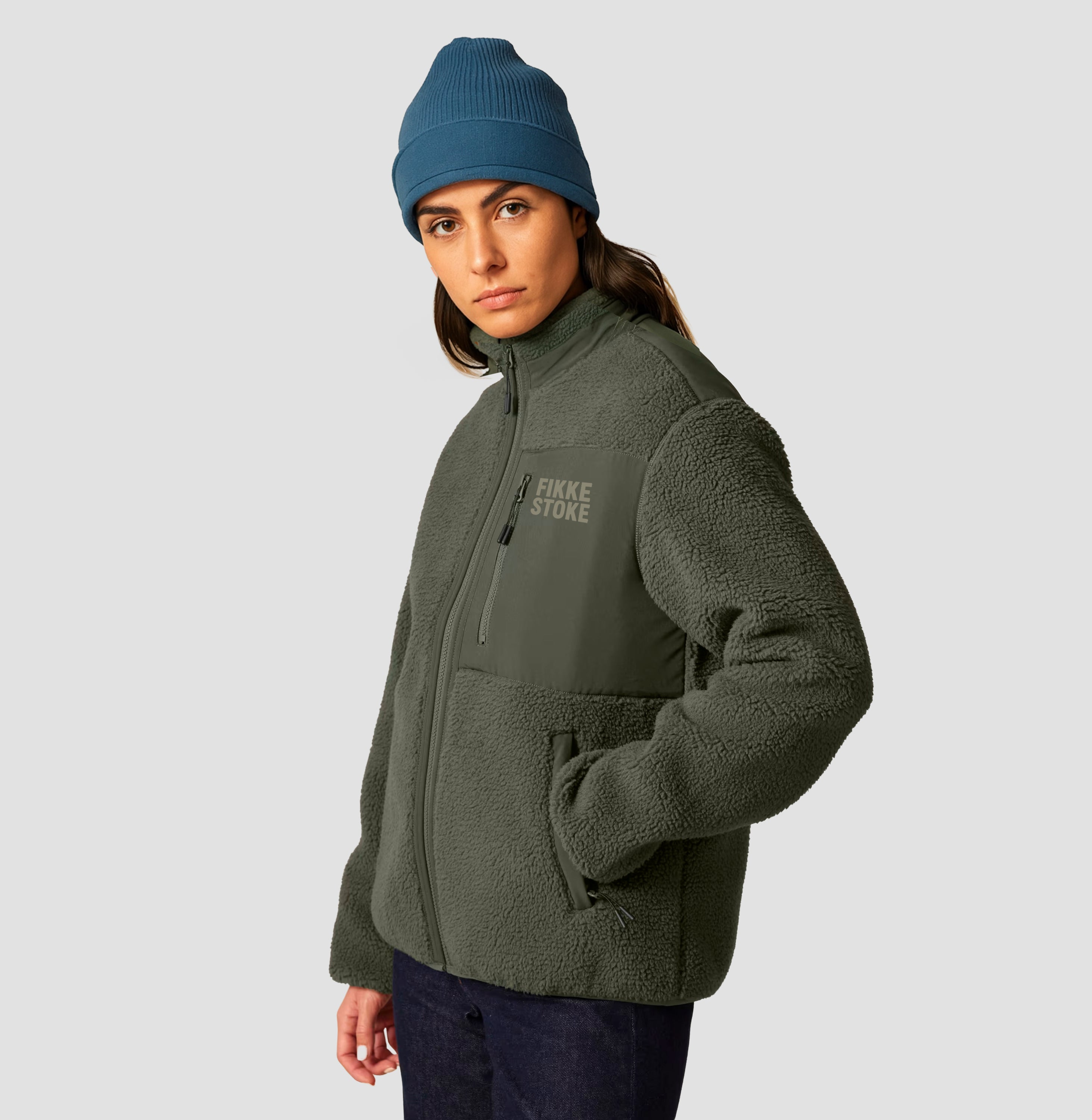 Fikke Fleece Jas - Kahki