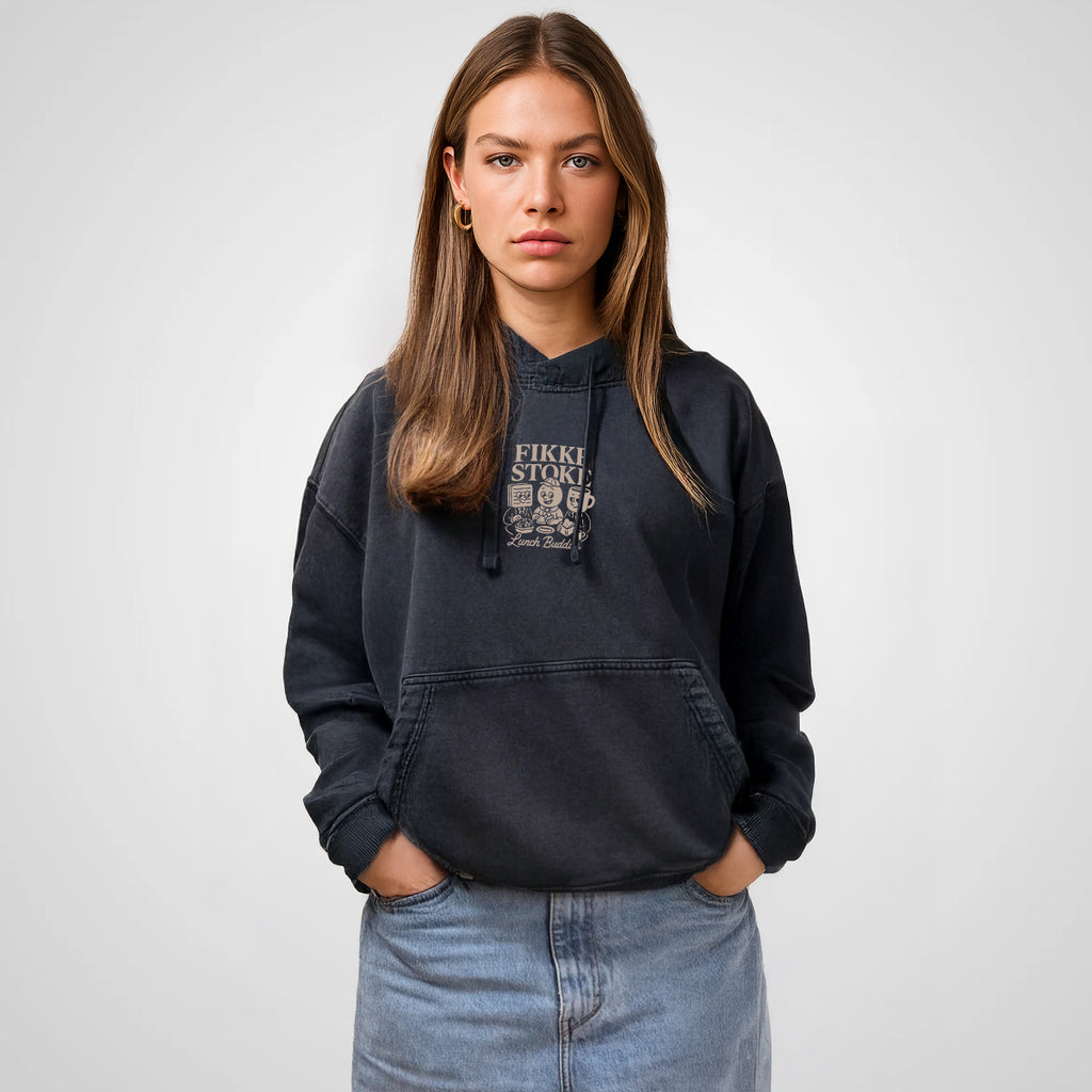 Lunch buddies Hoodie - Verwassen Zwart