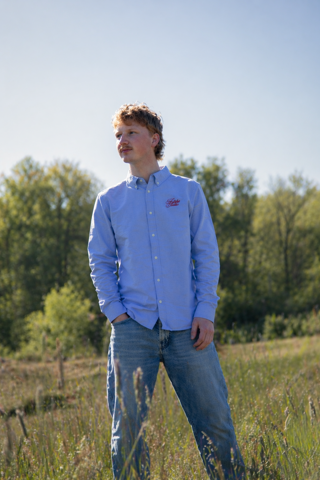 Overhemd - blauw/rood