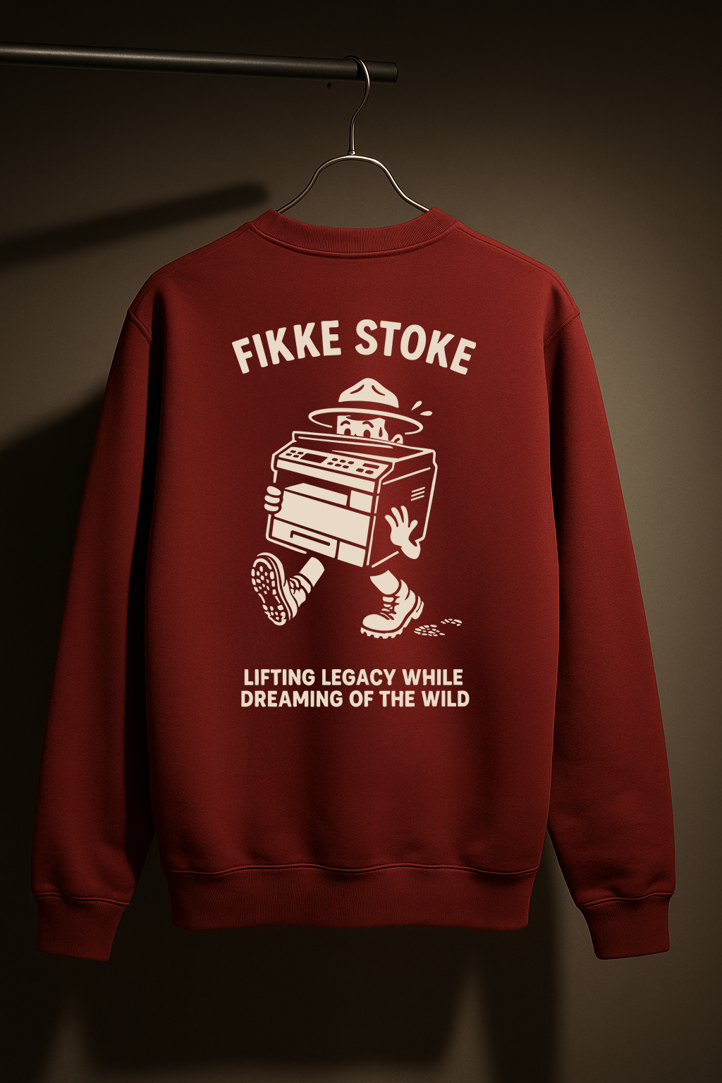 Rode crewneck - De printer stagiar