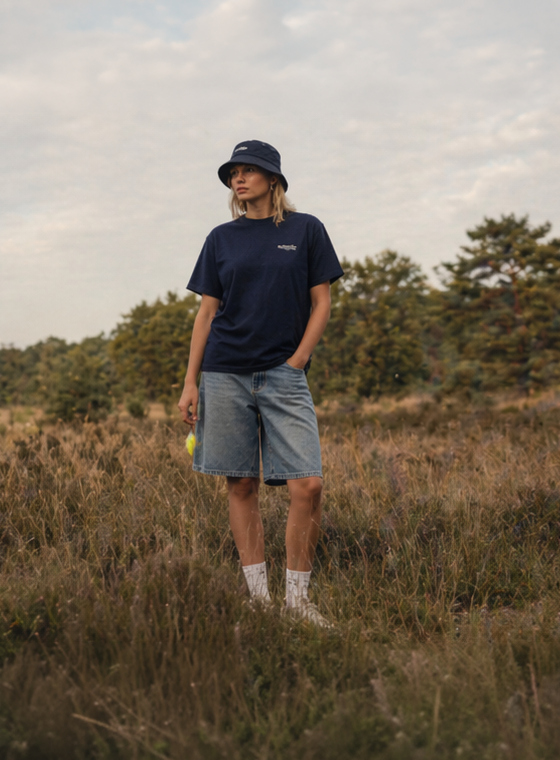 Vissen - T-shirt navy/ivoor