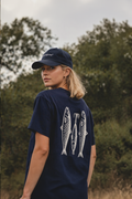 Vissen - T-shirt navy/ivoor