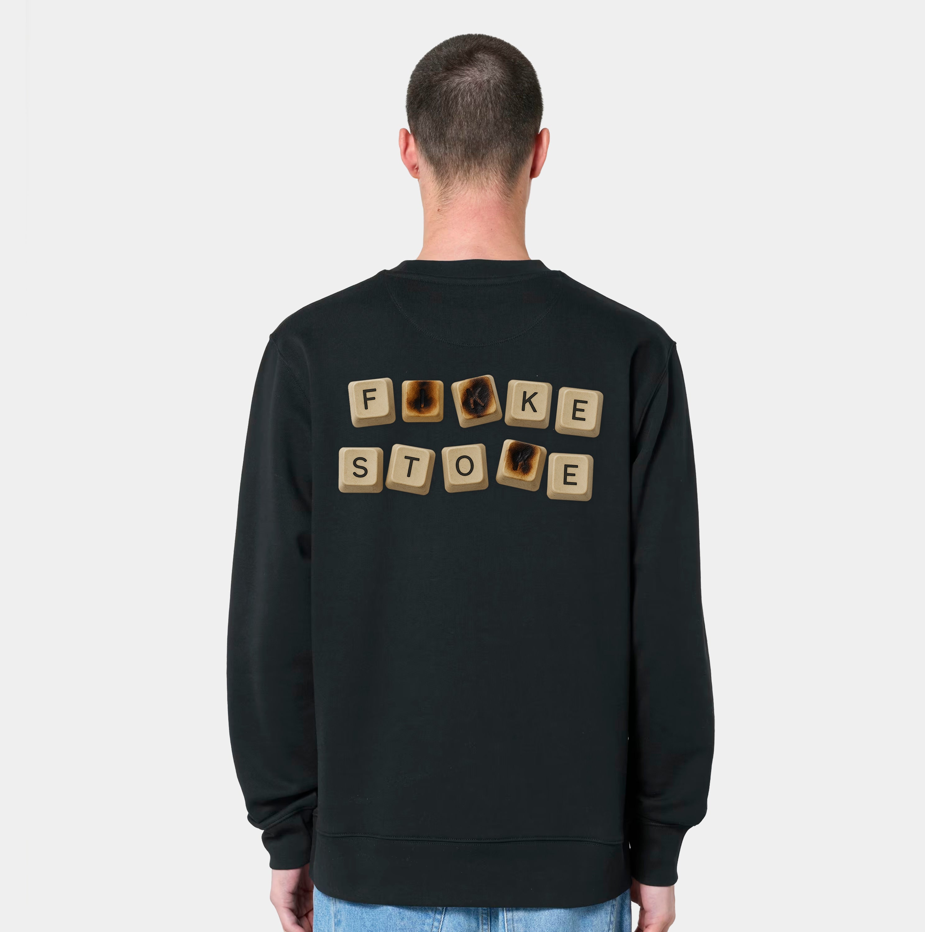 Fikkende toetsen sweater - Verwassen zwart