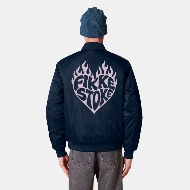 Bomber jack Navy - Brandend hart lila