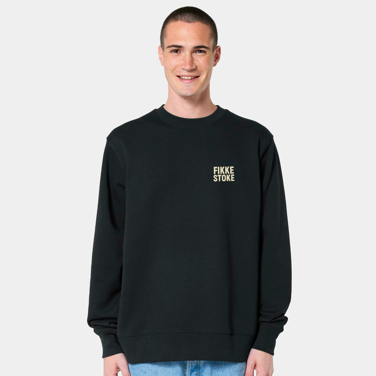 Fikkende toetsen sweater - Verwassen zwart
