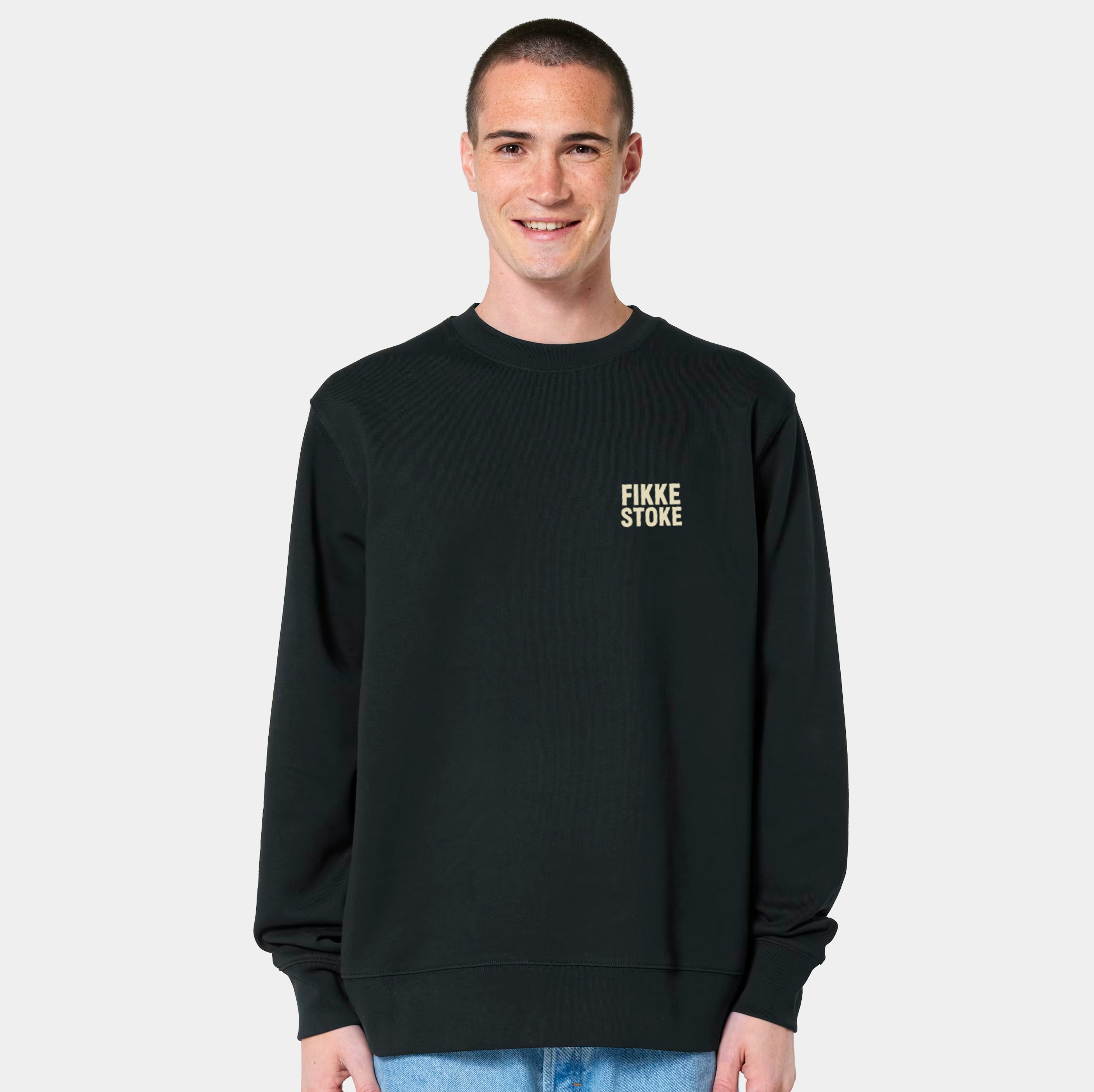 Fikkende toetsen sweater - Verwassen zwart